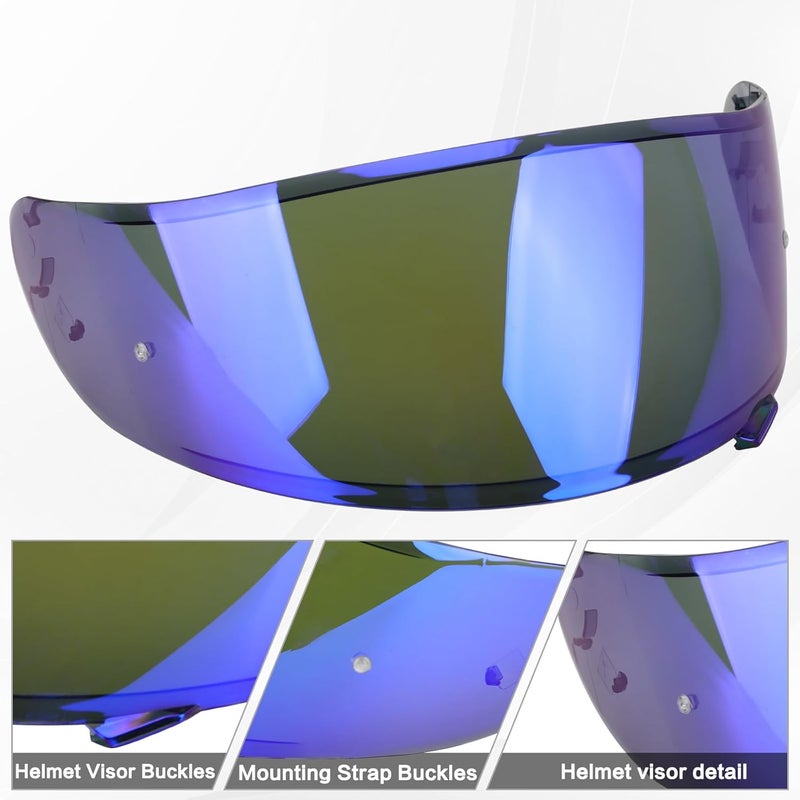 RIDLOG RF 1200Motorcycle Helmet Visor for RF-1200 CWR-1 Visors Replacement X14 Face Shield Replacement for RF-1200 CWR-1 X14 Z7 X-Spirit Tinted RF1200 Visors (Blue) - Image 5